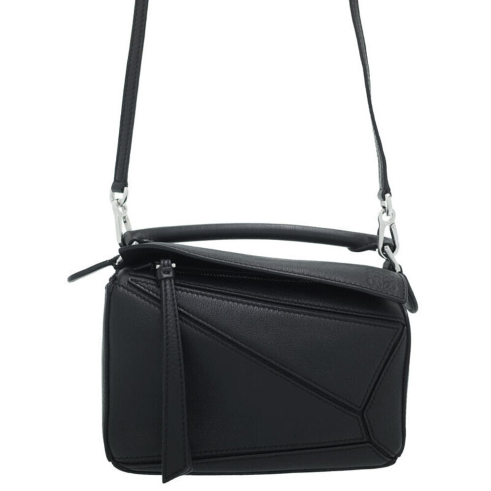 Loewe Puzzle Leather 2way Shoulder Bag Black